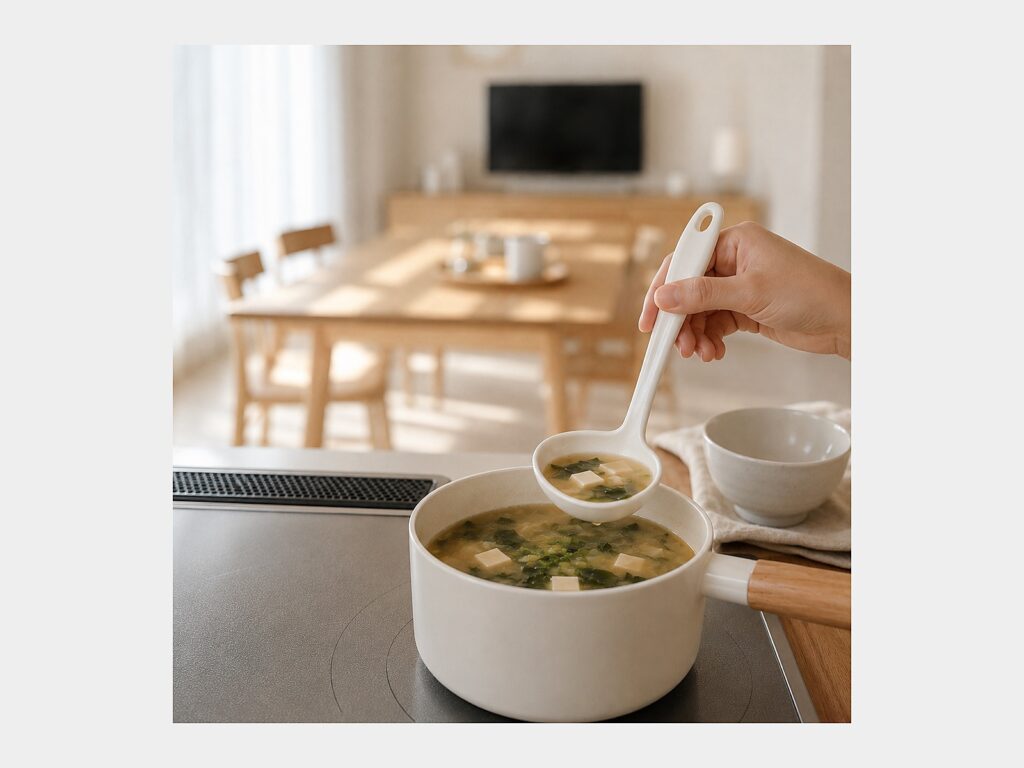 鍋料理の仕上げをすくいやすくする、シリコーンレードルQ&Aの記事画像