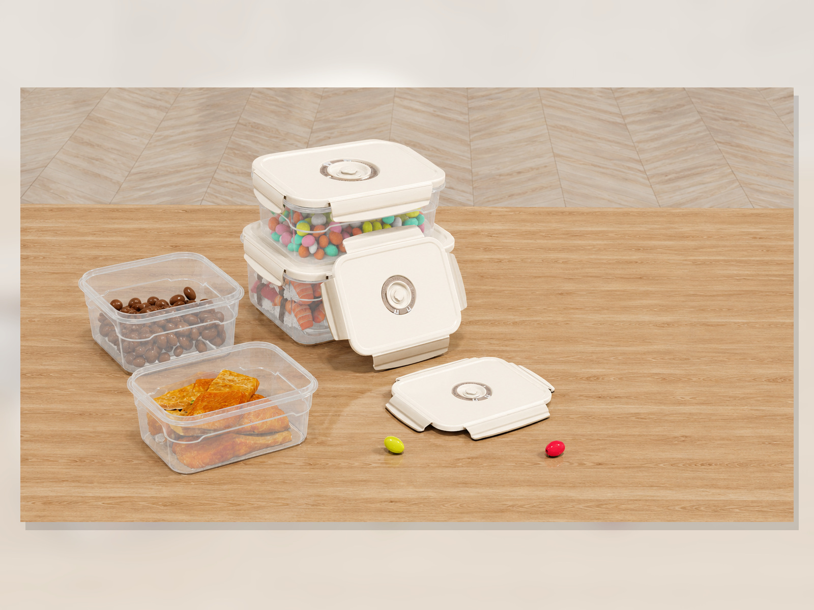 Arranging Vacuum Containers So Contents Are Easier to See