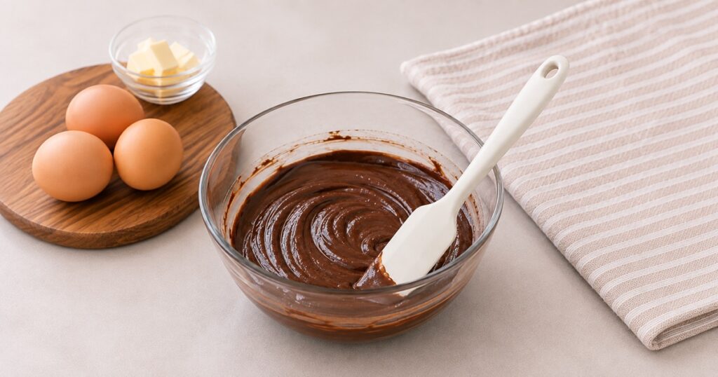 チョコ生地を集めるスパチュラ術のプレスリリース画像